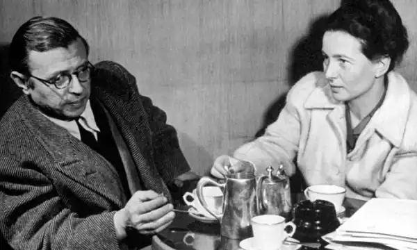 Existentialists Jean-Paul Sartre and Simone de Beauvoir