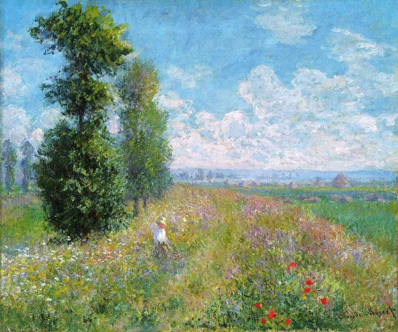 Meadow with Poplars, Claude Monet