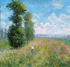 Meadow with Poplars, Claude Monet