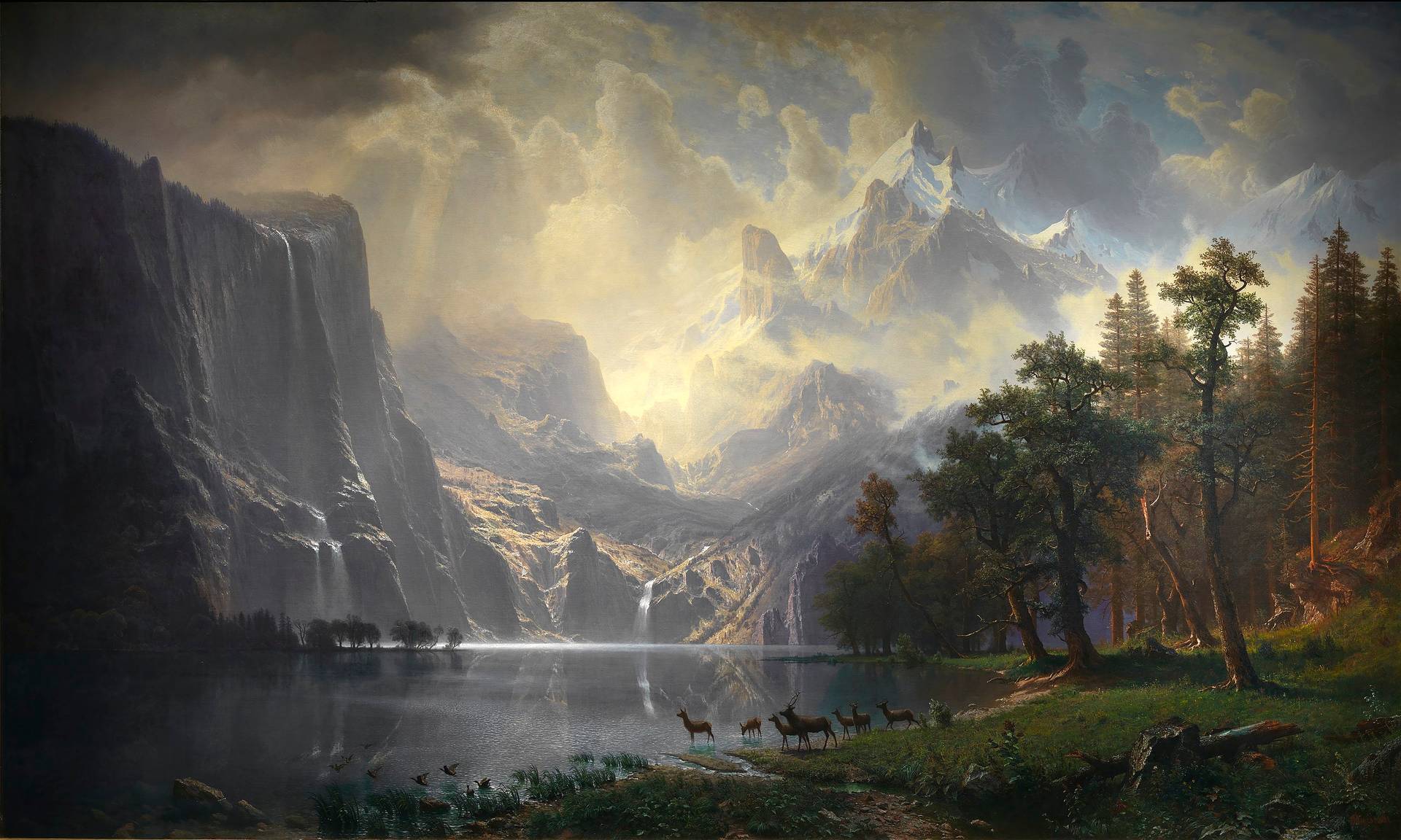 Bierstadt - Among the Sierra Nevada Mountains