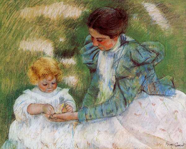 Mother Playing with Her Child, by Mary Cassatt (1899)