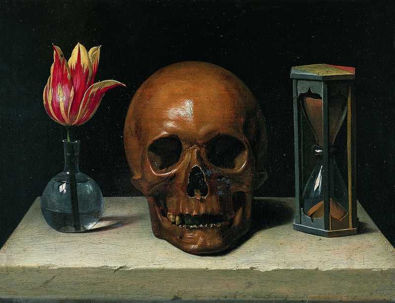 Still Life with a Skull, by Philippe de Champaigne (1671)