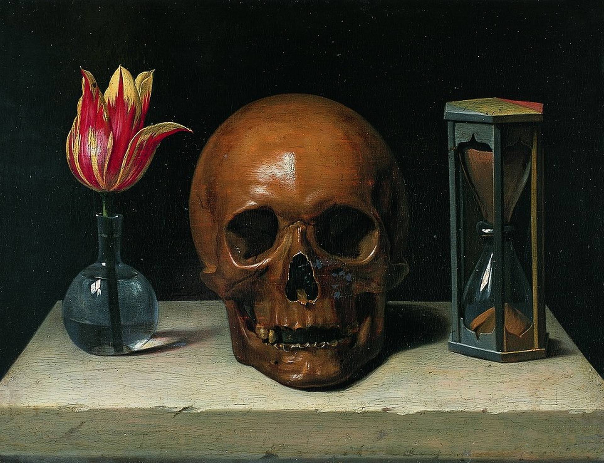 Still Life with a Skull, by Philippe de Champaigne (1671)