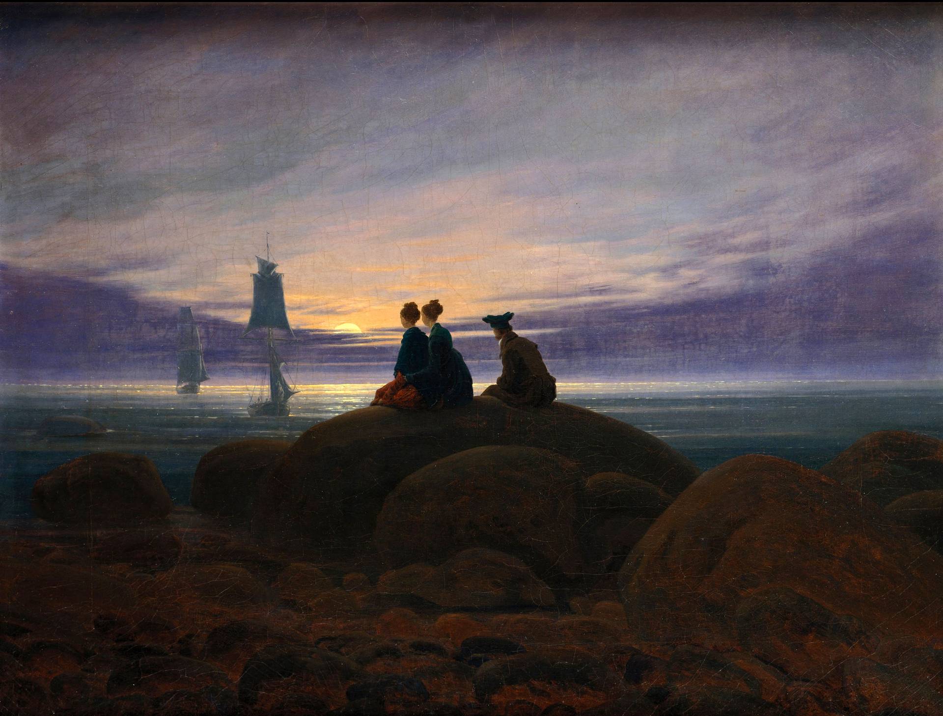 Moonrise over the Sea, by Caspar David Friedrich (1822)