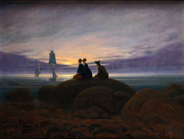 Moonrise over the Sea, by Caspar David Friedrich (1822)