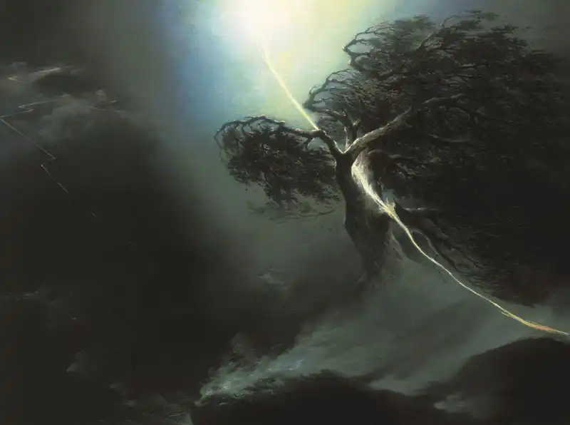 Oak Fractured by Lightning, Maxim Vorobiev (1842)