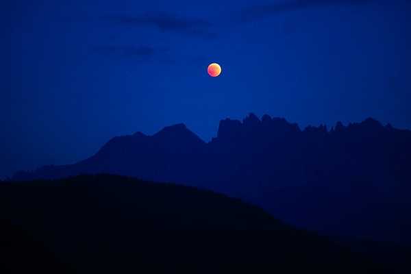 Moon, mountains, and night's sky